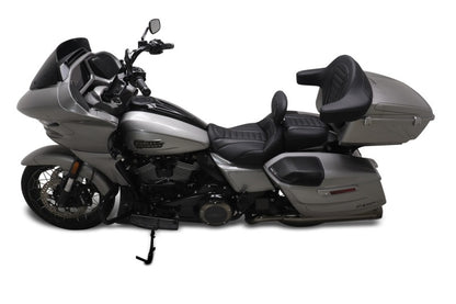 Mustang Motorcycle Mustang 23-24 HD CVO Rd Glide(ST), 2024 Rd Glide and Str Glide Touring Solo Seat - Black/Gray Stitch
