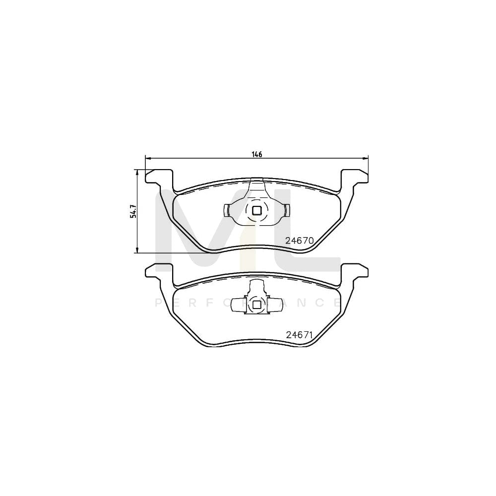 Hella 8DB 355 014-951 Brake Pad Set Not Prepared For Wear Indicator | ML Performance Car Parts