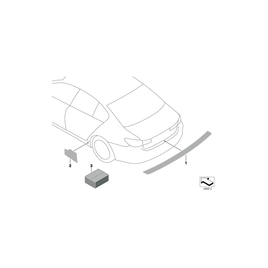 Genuine BMW 51912450428 G30 Trunk Edge Protector Film, Transparent G30 TRANSP. (Inc. 520d ed, 520dX & 540dX)