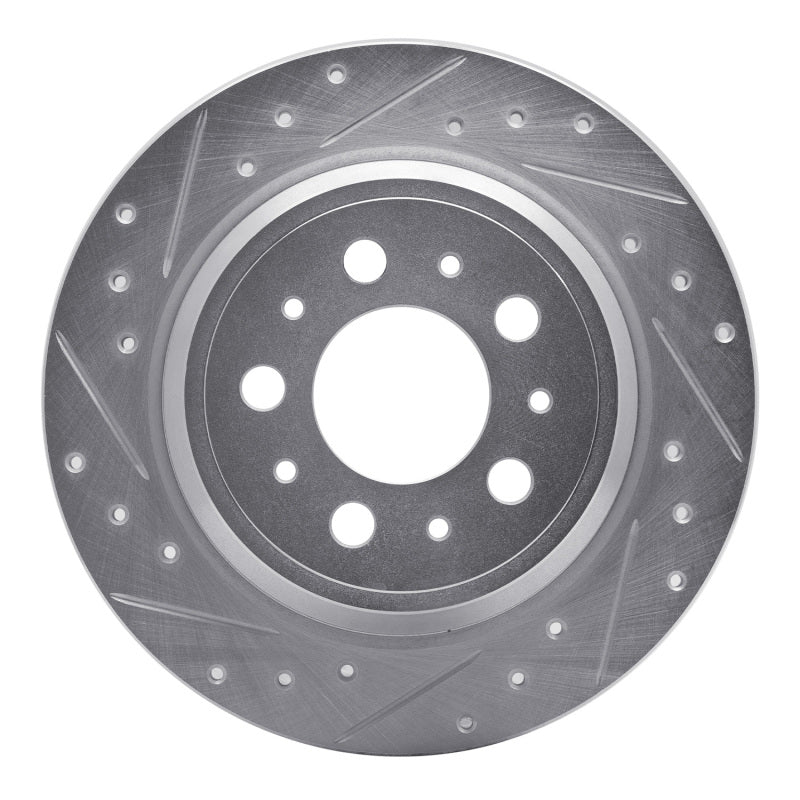R1 Concepts R1 99-09 Volvo S60 Rear Left Drilled & Slotted Silver Brake Rotor