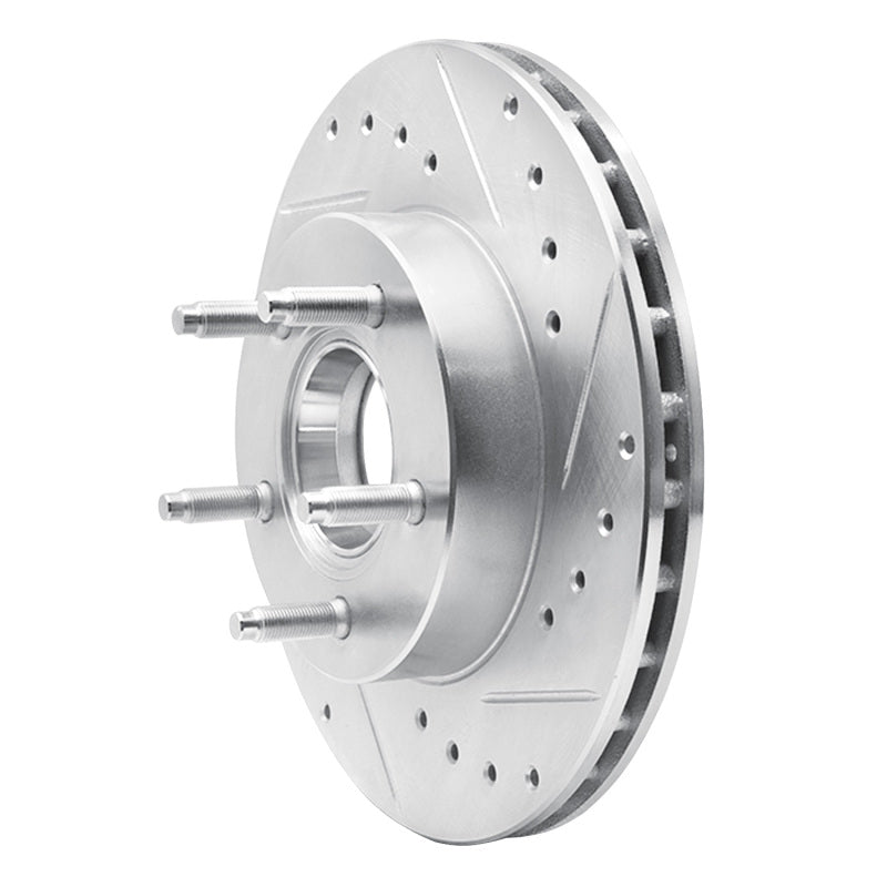 R1 Concepts R1 1983-1992 Ford Explorer Front Right Drilled & Slotted Silver Brake Rotor