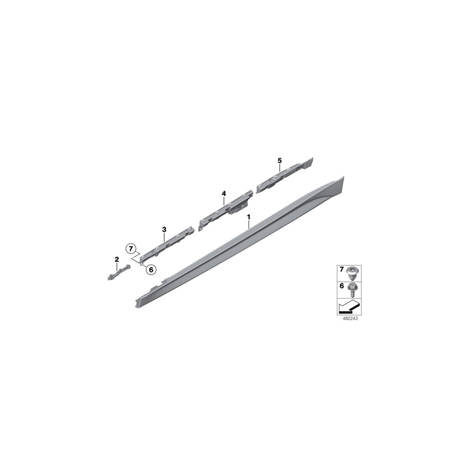 Genuine BMW 51778059574 F80 F80 Rocker Panel Trim, Primed, Right M (Inc. M3)