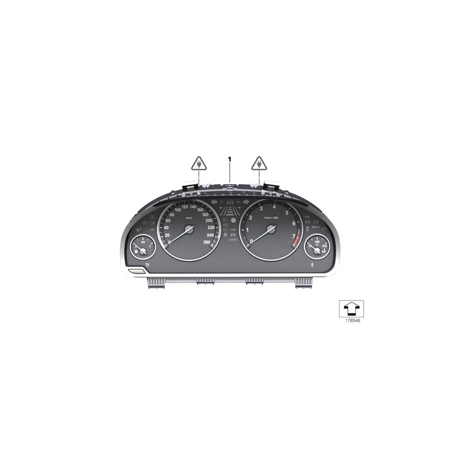 Genuine BMW 62108795122 F06 F04 F13 Instrument Cluster KM/H (Inc. 528iX, X3 35iX & 750LiX 4.4)