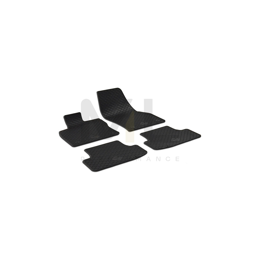 WALSER 50815 Floor mat set for VW T-Roc (A11) Elastomer, Front and Rear, Quantity: 4, Black