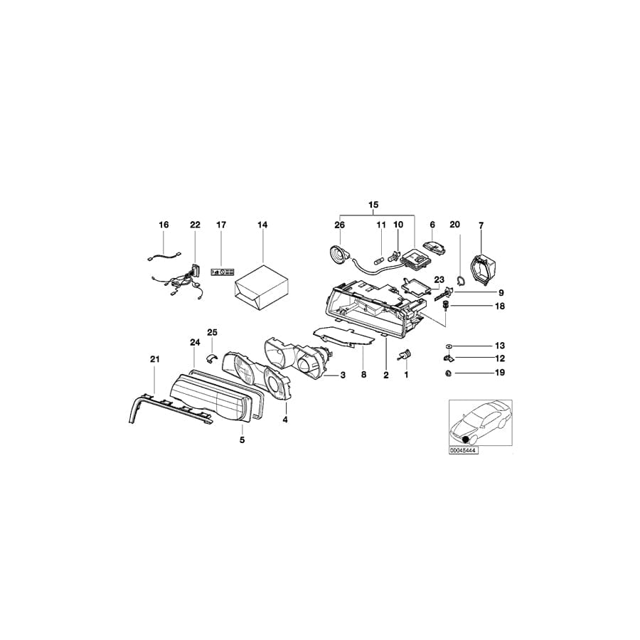 Genuine BMW 63128386326 E38 Right Lamp Lens Support (Inc. 740i, 740iLP & L7)