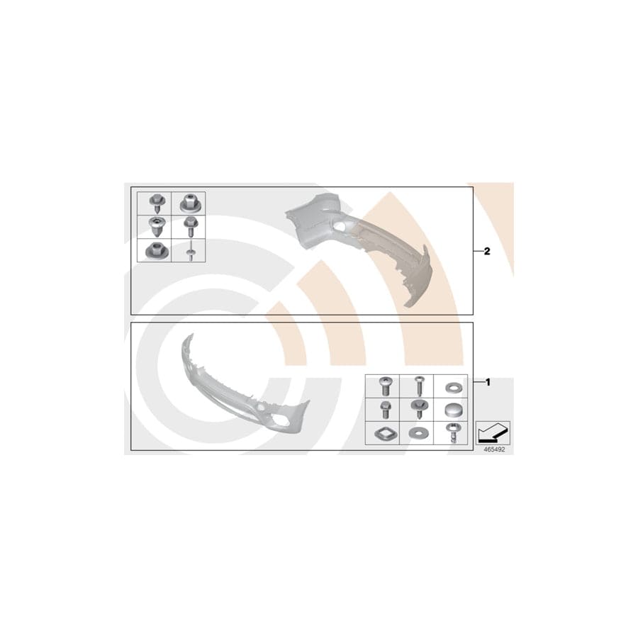 Genuine BMW 51122413990 E70 E72 E71 Set Of Mounted Parts, Bumper, Rear VALUE LINE (Inc. Hybrid X6, X6 30dX & X5 M)