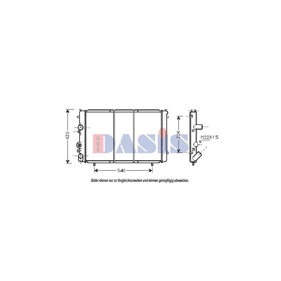 AKS Dasis 181640N Engine Radiator for Renault Trafic