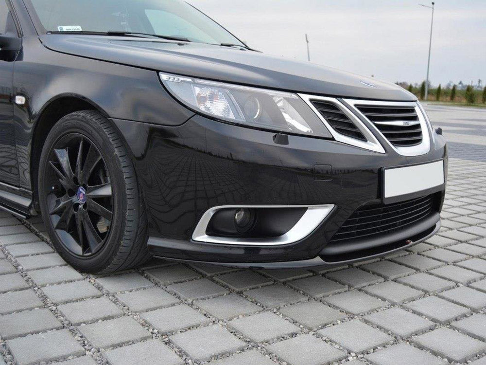 Maxton Design SA-9-3-2FL-AERO-FD1T Front Splitter Saab 9-3 Aero MK2 Facelift | ML Performance UK Car Parts