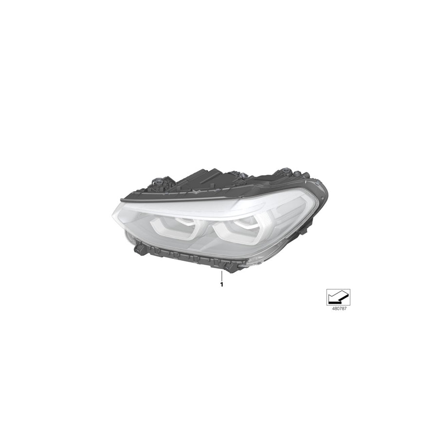 Genuine BMW 63117466117 G01 Headlight, Led, Ahl, High, Left ICON LIGHT RHD (Inc. X4 M40dX, X3 M40iX & X3 20dX)