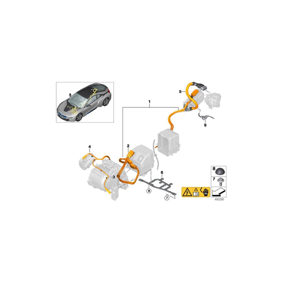 Genuine BMW 61129353153 I15 Wiring Harness, E-Machine To Eme (Inc. i8)