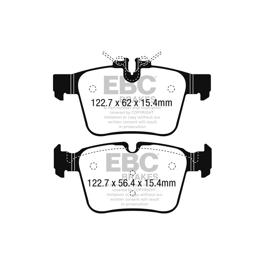 EBC PD02KR496 Mercedes-Benz W/S/C/A205 Redstuff Rear Brake Pad & Plain Disc Kit - ATE Caliper 2 | ML Performance UK Car Parts