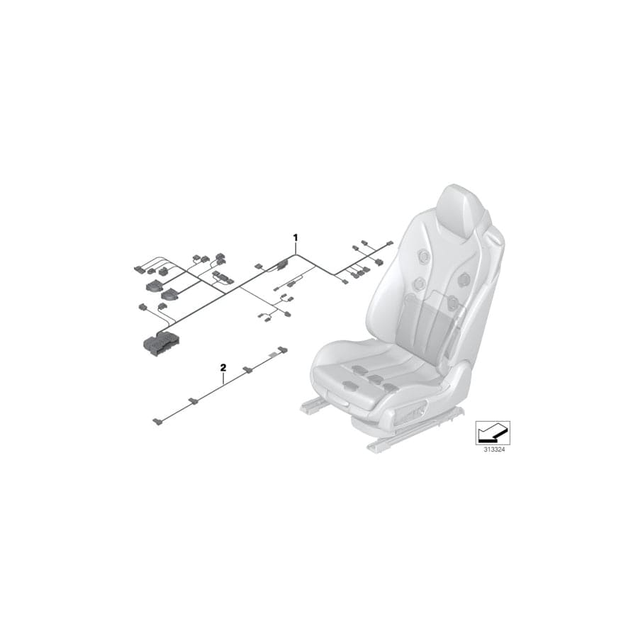 Genuine BMW 61129352145 F12 F06 Wiring Set Seat Right (Inc. 650iX 4.4, 650i & 640dX)