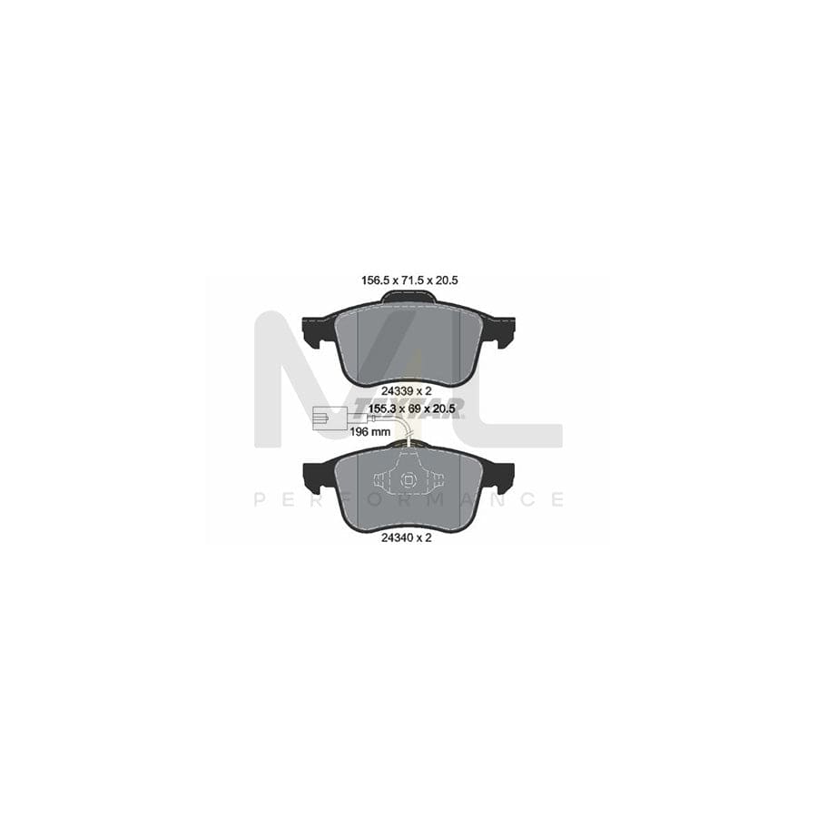 TEXTAR 2433901 Brake pad set with integrated wear warning contact
