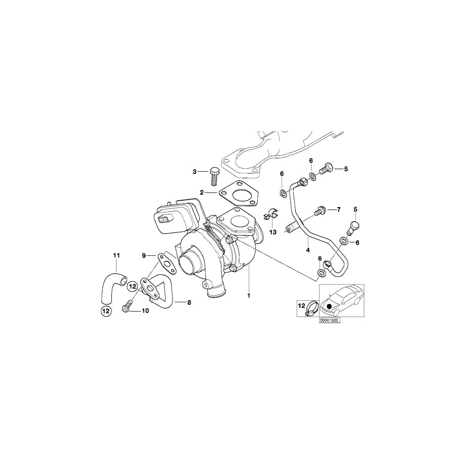 Genuine BMW 11422249837 E38 Return Pipe ZYL. 1-4 (Inc. 740d)