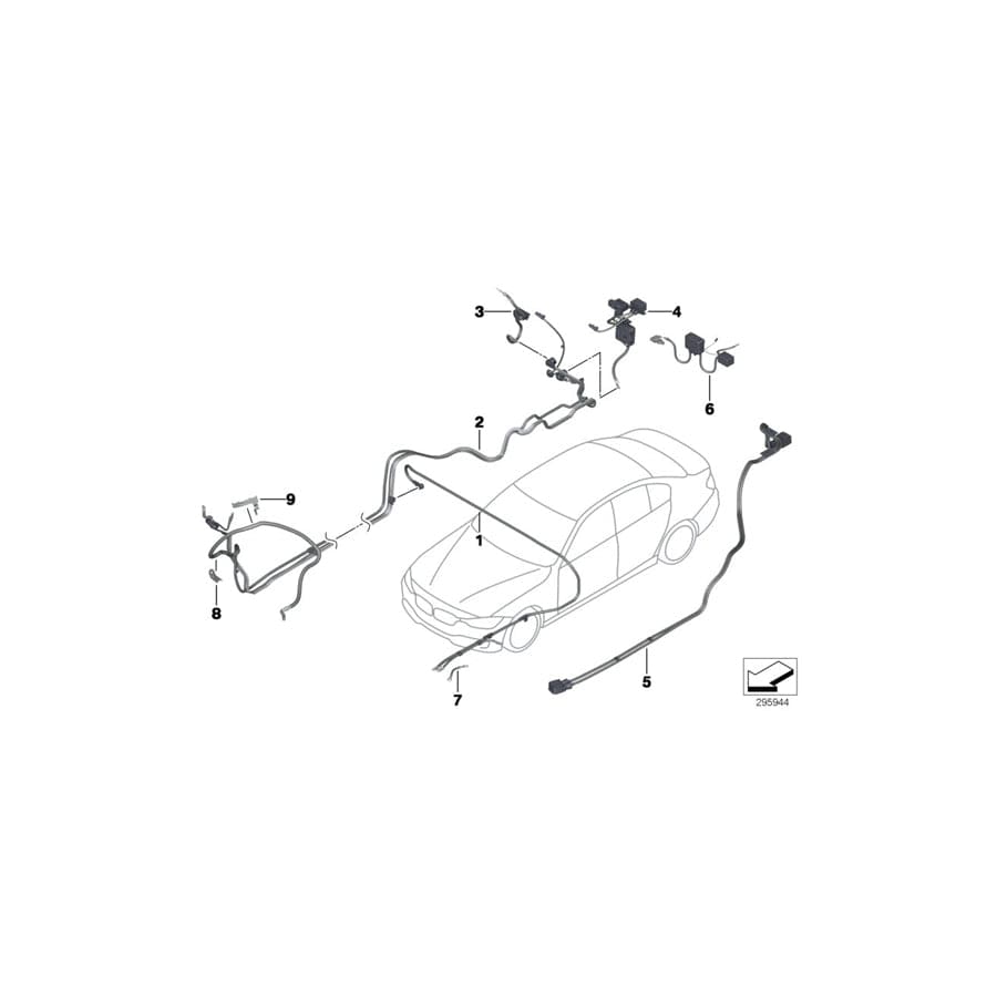 Genuine BMW 61129348767 F30 Battery Cable Positive, Below-Floor HYBRID (Inc. Hybrid 3)