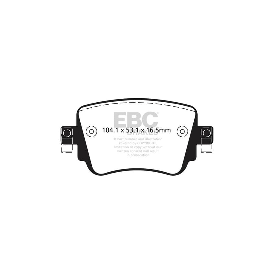 EBC PD02KR495 Skoda Octavia (5E) Redstuff Rear Brake Pad & Plain Disc Kit - TRW Caliper 2 | ML Performance UK Car Parts