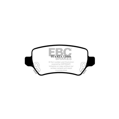 EBC PD01KR603 Opel Vauxhall Greenstuff Rear Brake Pad & Plain Disc Kit - Girling/TRW Caliper (Inc. Astra & Meriva) 2 | ML Performance UK Car Parts