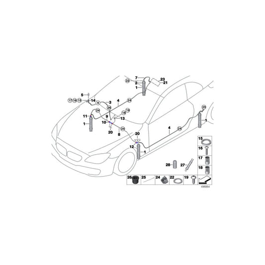 Genuine BMW 71128420400 Pressure Hose Assy NIPPLE>DISTRIB. (Inc. M6 GT3)