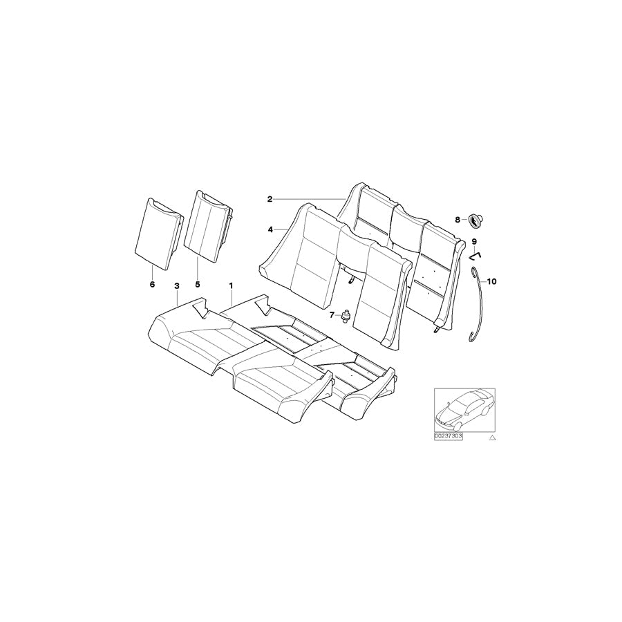 Genuine BMW 52208255023 E46 Filling Insert For Armrest Non Covered (Inc. 330Cd, 320Ci & 320Cd)