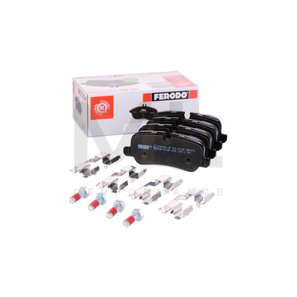 Ferodo Premier Eco Friction FDB1613 Brake Pad Set for Land Rover Discovery Prepared for Wear Indicator, With Brake Caliper Screws, With Accessories