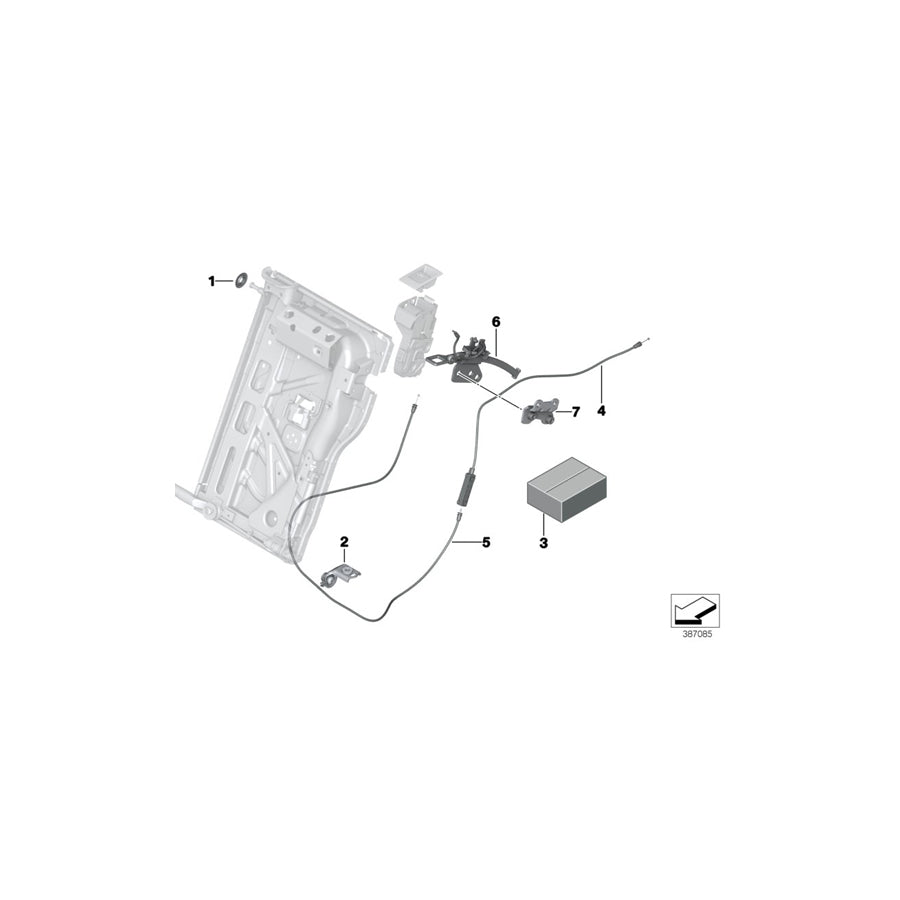 Genuine BMW 52207354899 F34 Bowden Cable, Remote Backrest Release (Inc. 318d, 328i & 335i)
