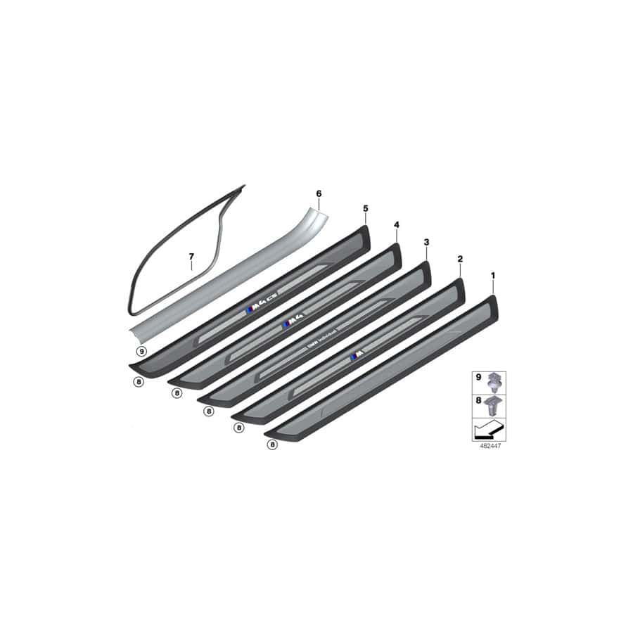 Genuine BMW 51477312302 F33 F83 F32 Cover Strip, Entrance, Interior, Right VENETOBEIGE (Inc. 440i, 418i & 420iX)