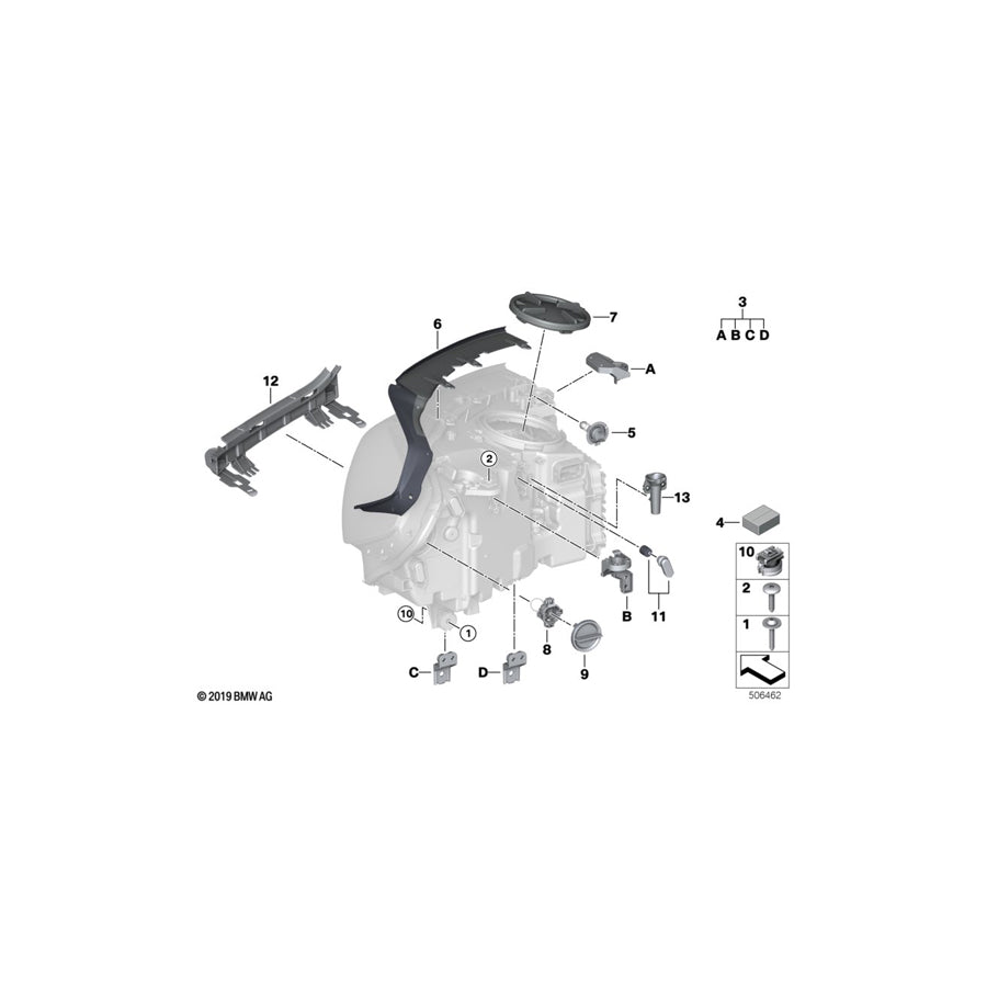 Genuine BMW 63117466104 G02 Gasket, Headlight, Right (Inc. X3 30i, X3 30eX & X3 20dX)