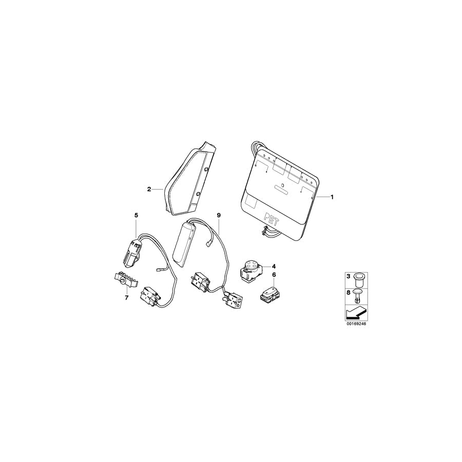 Genuine BMW 52107153091 E91 E90 E84 Lordosis Pad LBV (Inc. X3)
