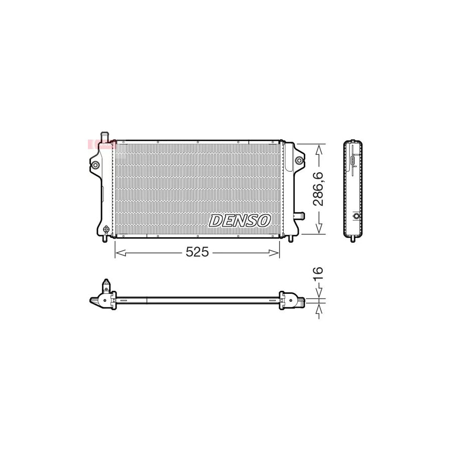 DENSO DRM46077 Engine Radiator for Mitsubishi Outlander III Off-Road (Gg, Gf)