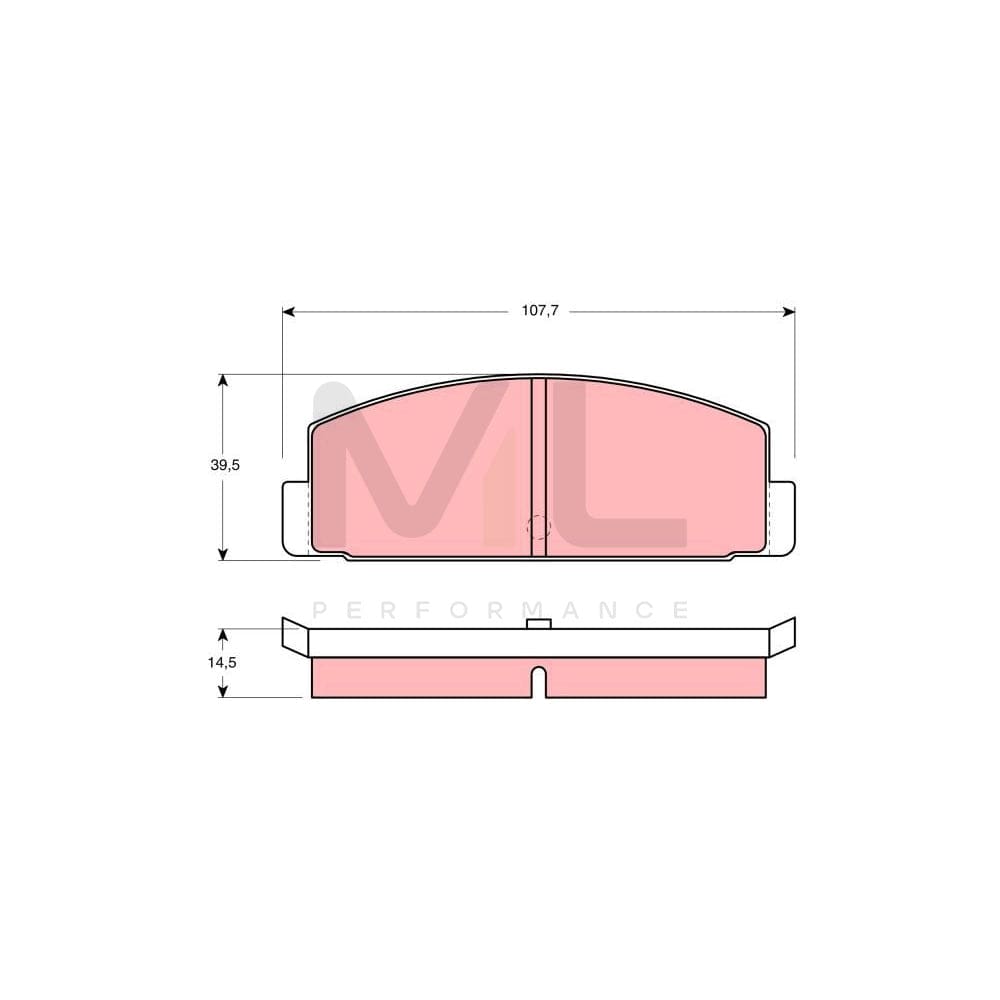 TRW Gdb184 Brake Pad Set Not Prepared For Wear Indicator