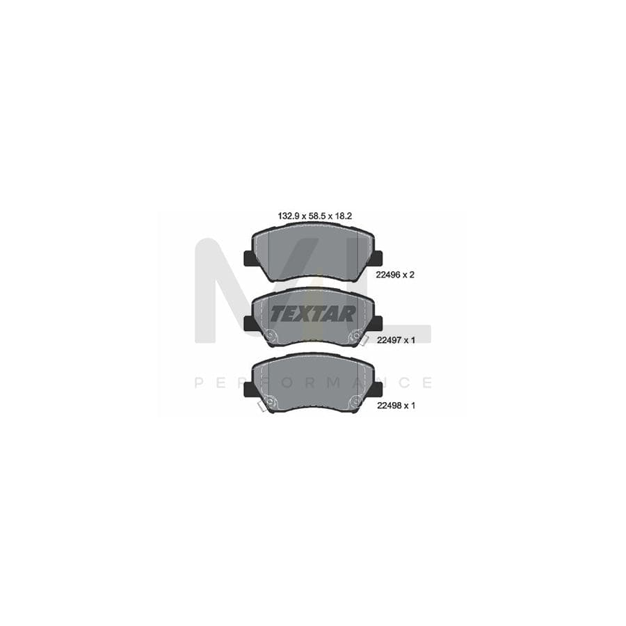 TEXTAR 2249601 Brake pad set for RENAULT Fluence (L3_) with acoustic wear warning