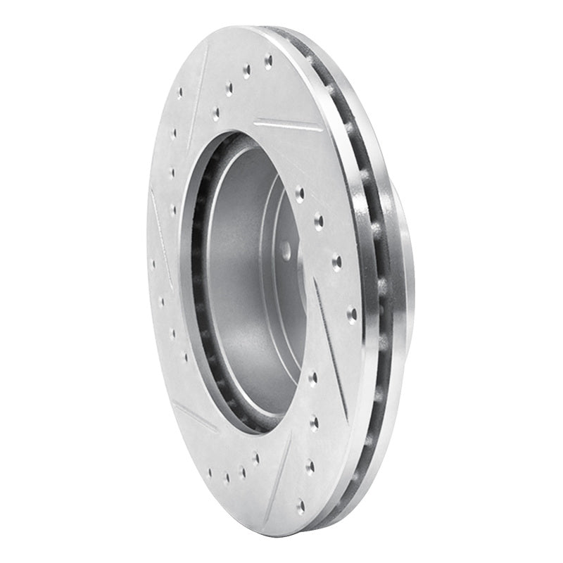 R1 Concepts R1 83-89 Chrysler Conquest Front Right Drilled & Slotted Silver Brake Rotor