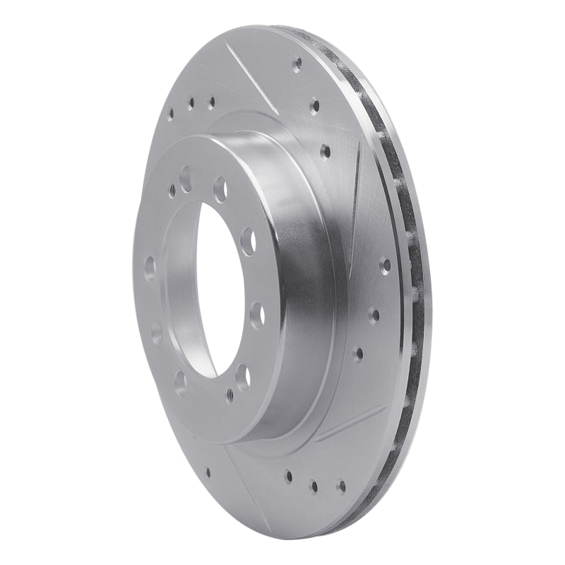R1 Concepts R1 83-89 Chrysler Conquest Rear Right Drilled & Slotted Silver Brake Rotor