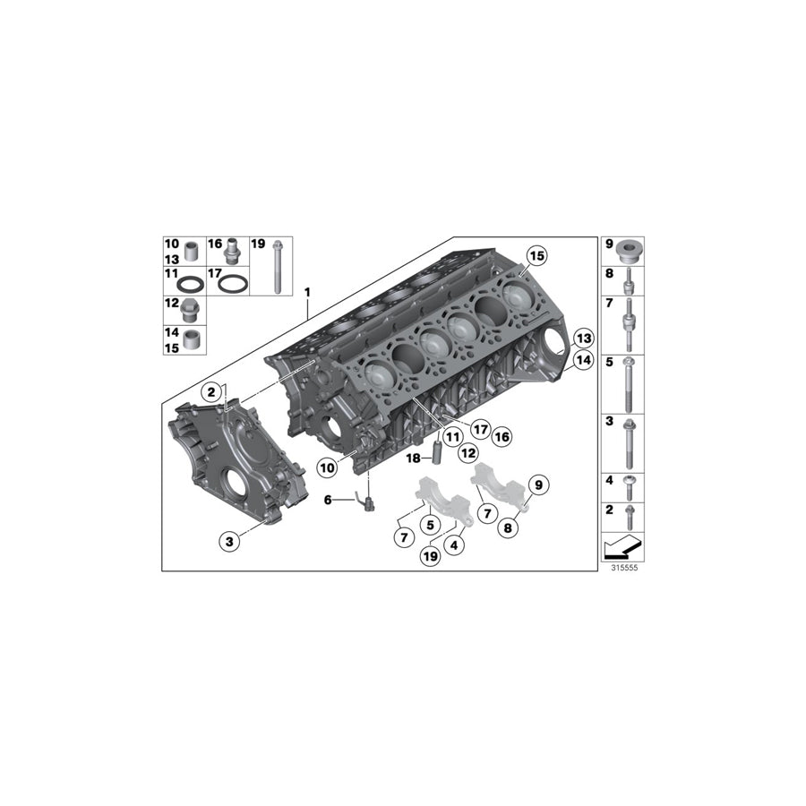 Genuine BMW 11427584758 F01 F02 F03 Oil Spraying Nozzle (Inc. 760Li, 760LiS & 760i)