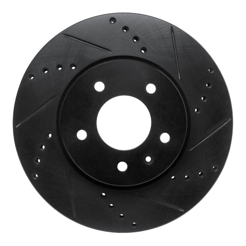 R1 Concepts R1 07-15 Chevrolet Equinox Front Right Drilled & Slotted Black Brake Rotor