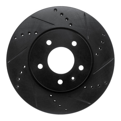 R1 Concepts R1 07-15 Chevrolet Equinox Front Right Drilled & Slotted Black Brake Rotor