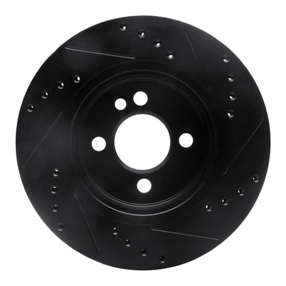 R1 Concepts R1 02-08 Mini Cooper (Excl Clubman) Front Left Drilled & Slotted Black Brake Rotor