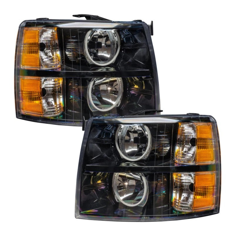 ORACLE Lighting Oracle 07-13 Chevy Silverado SMD HL - Blk - Round Style - ColorSHIFT w/ BC1 Controller