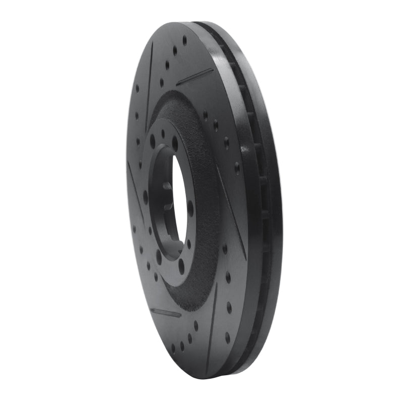 R1 Concepts R1 92-02 Acura SLX Front Left Drilled & Slotted Black Brake Rotor