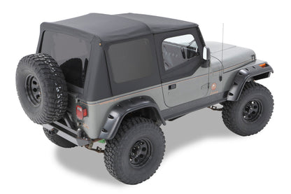 Bestop A-Top For OEM - Jeep 87 Wrangler YJ Replace (Black Crush Clear Windows Door Skins Included)