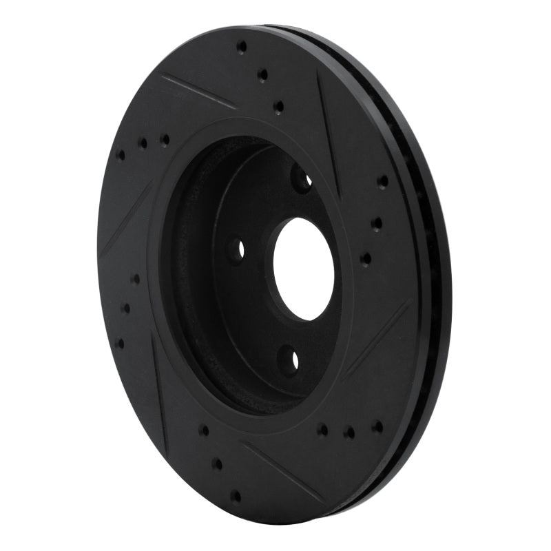 R1 Concepts R1 11-15 Mazda 2 (Mexico) Front Left Drilled & Slotted Black Brake Rotor