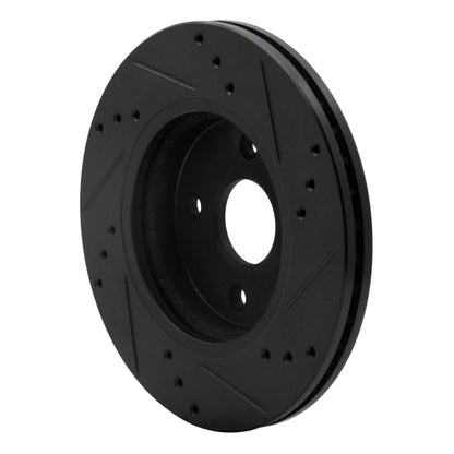 R1 Concepts R1 11-15 Mazda 2 (Mexico) Front Left Drilled & Slotted Black Brake Rotor