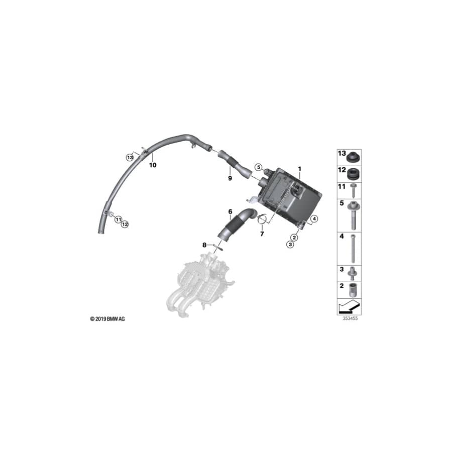 Genuine BMW 13718603090 Intake Muffler (Inc. i3 94Ah Rex, i3s 94Ah Rex & i3s 120Ah Rex)
