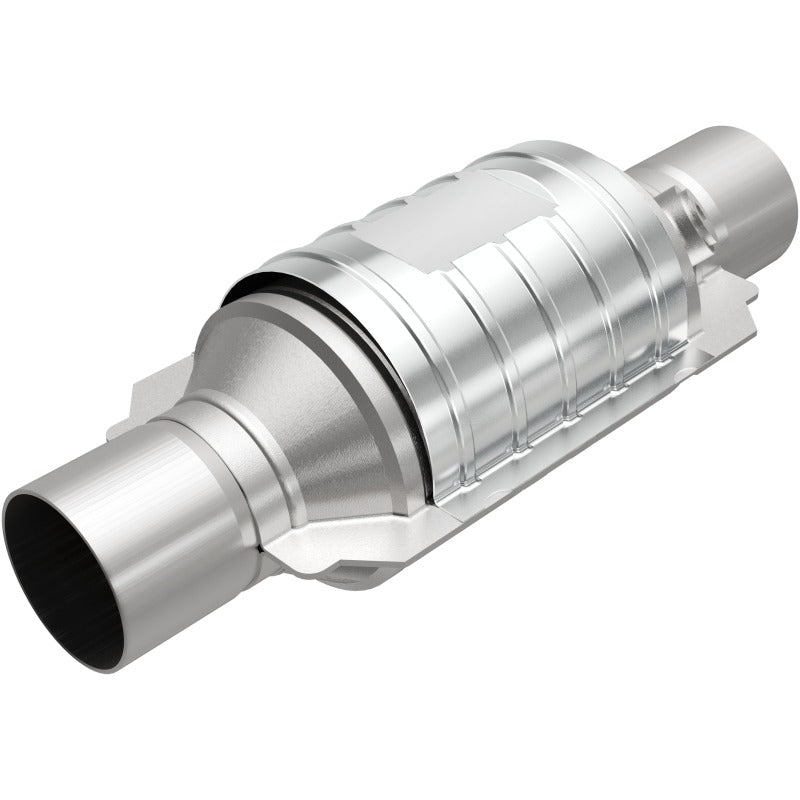 MagnaFlow Univ Cat Conv 2.5in Inlet/Outlet Ctr/Ctr Round 9in Body L x 5.125in W x 13in Overall L