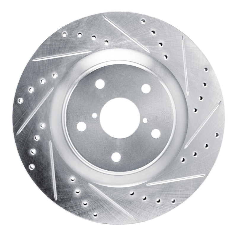 R1 Concepts R1 2020-2025 Subaru Impreza Front Right Drilled & Slotted Silver Brake Rotor