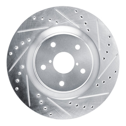 R1 Concepts R1 2020-2025 Subaru Impreza Front Right Drilled & Slotted Silver Brake Rotor