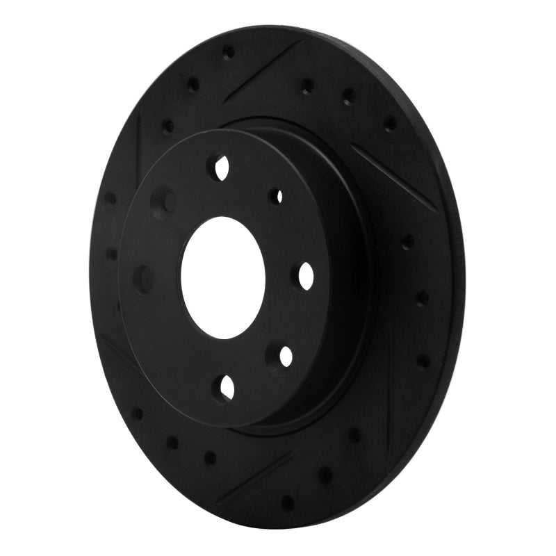 R1 Concepts R1 90-93 Mazda Miata Rear Left Drilled & Slotted Black Brake Rotor