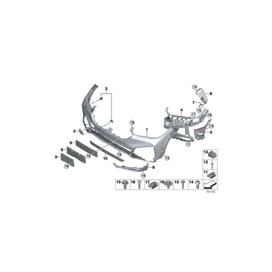 Genuine BMW 51119478955 G06 Flap For Towing Eye Front Primed (Inc. X6)