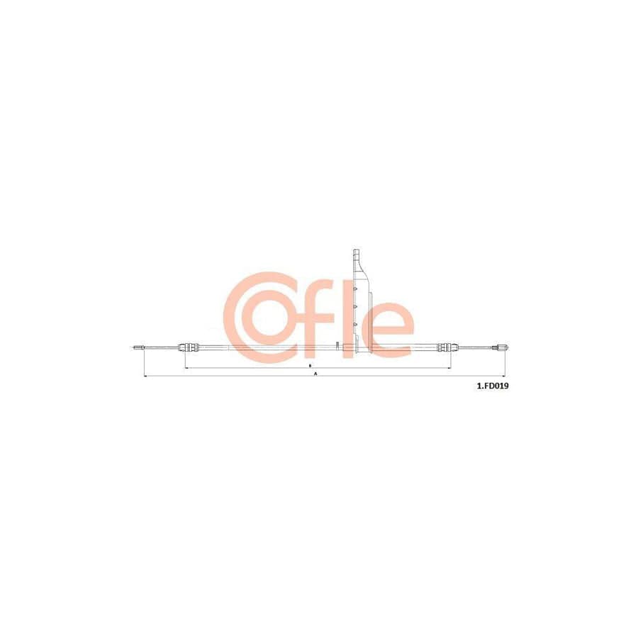 Cofle 92.1.Fd019 Hand Brake Cable for Ford Transit Custom V362 Minibus (F3)