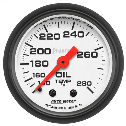 Autometer Phantom 52mm 140-280 Deg F Mechanical Oil Temperature Gauge